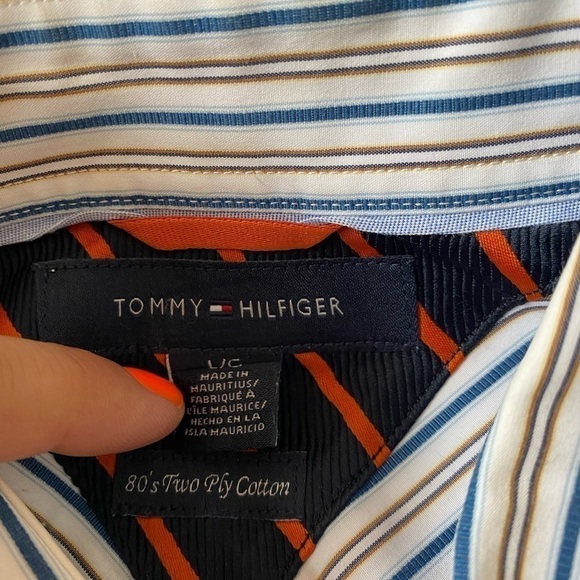 Tommy Hilfiger Two Ply Cotton Button Down Shirt - Picture 4 of 6
